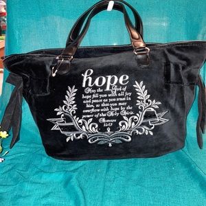 Black Joyce Meyer embroidered purse
